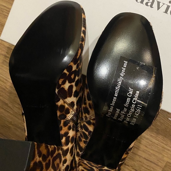 Charles David Leopard Real Calf Fur Ankle Bootie - Picture 16 of 17